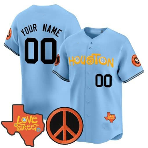 Custom H.Astros Love Street & Peace Sign Patch Vapor Premier Limited V2 – All Stitched Baseball Jerseys