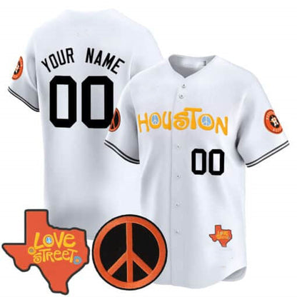 Custom H.Astros Love Street & Peace Sign Patch Vapor Premier Limited V2 – All Stitched Baseball Jerseys