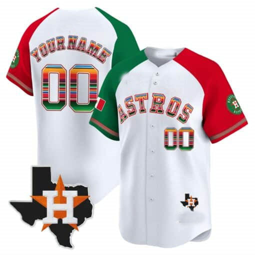 Custom H.Astros Mexico Texas Patch Vapor Premier Limited White– Stitched Baseball Jerseys