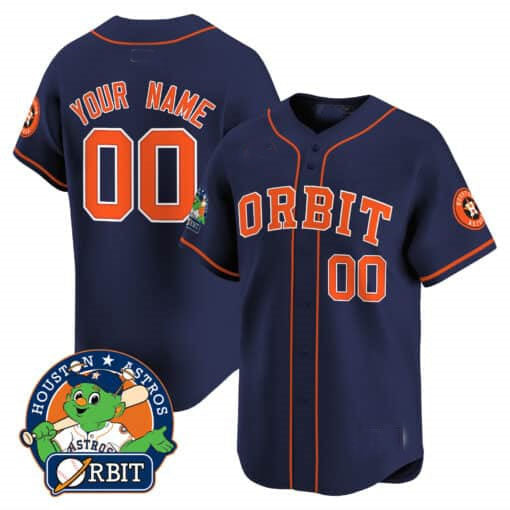 Custom H.Astros Orbit Patch Vapor Premier Limited Jersey–  Stitched Baseball Jerseys