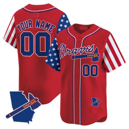 Custom A.Braves Independence Day Vapor Premier Limited V2 –Stitched Baseball Jerseys