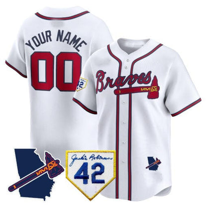 Custom A.Braves Robinson & Georgia Patch Vapor Premier Limited –Stitched Baseball Jerseys