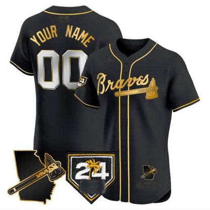 Custom A.Braves Spring Training & Georgia Patch Vapor Premier Elite – Stitched Baseball Jerseys