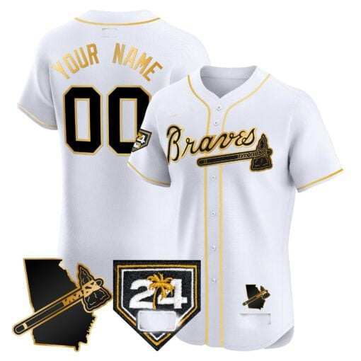 Custom A.Braves Spring Training & Georgia Patch Vapor Premier Elite – Stitched Baseball Jerseys