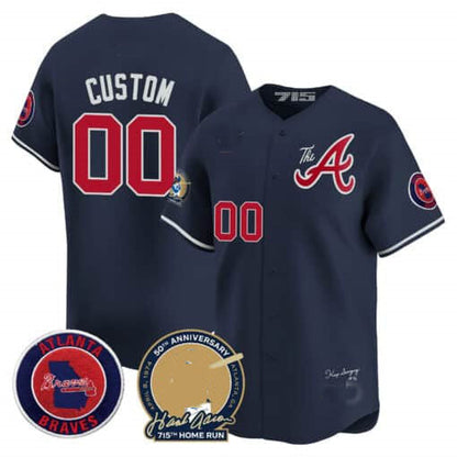 Custom A.Braves Hank Aaron 75th Home Run Patch Vapor Premier Limited V2 – All Stitched Baseball Jerseys