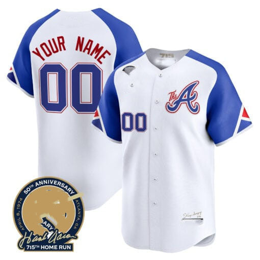 Custom A.Braves Hank Aaron 75th Home Run Patch Vapor Premier Limited V2 – All Stitched Baseball Jerseys