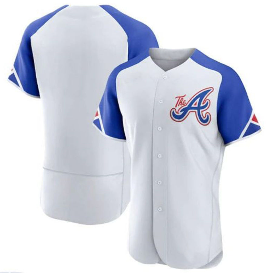 Custom A.Braves White Authentic Game Jersey Stitches Baseball Jerseys