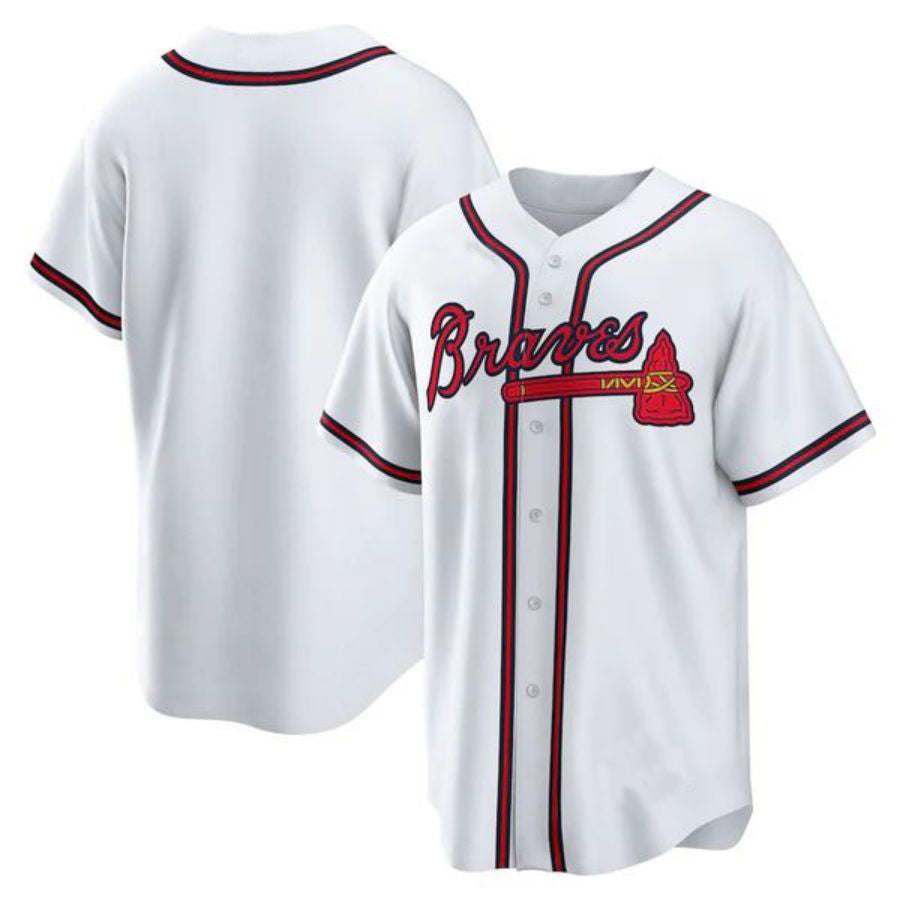 Custom A.Braves White Home Blank Replica Jersey Stitches Baseball Jerseys