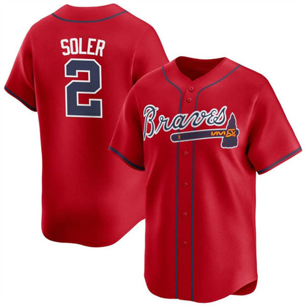 A.Braves #2 Jorge Soler Player Red Alternate Limited Stitched Baseball Jerseys