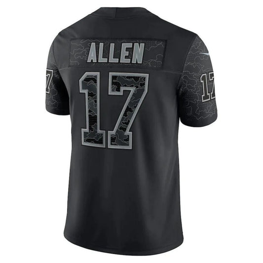 B.Bills #17 Josh Allen Black Player RFLCTV Limited Football Jerseys