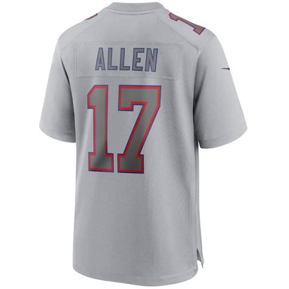 B.Bills #17 Josh Allen Gray Game Player Jersey Fashion Jerseys