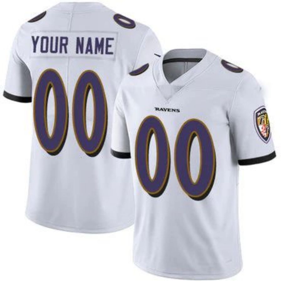 Custom B.Ravens White Vapor Untouchable Limited Jersey -Stitched Football Jerseys