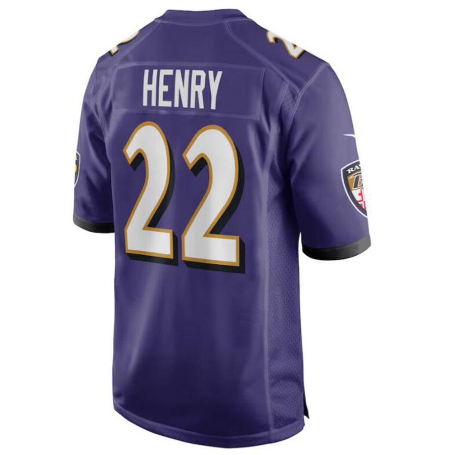 B.Ravens #22 Derrick Henry Player Purple Game Jersey American Stitched Football Jerseys