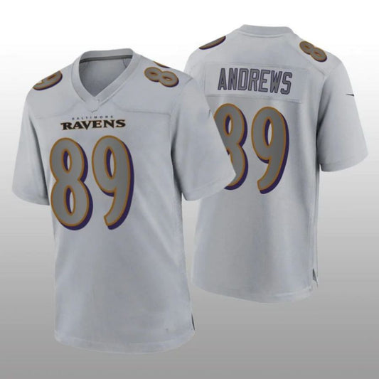 B.Ravens #89 Mark Andrews Gray Game Player Jersey Stitched American Football Jerseys