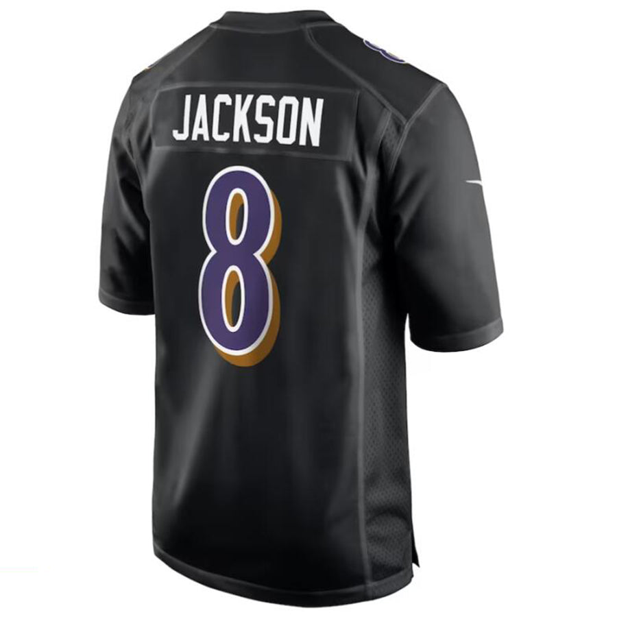 B.Ravens #8 Lamar Jackson Player Black Fashion Jersey American Stitched Football Jerseys