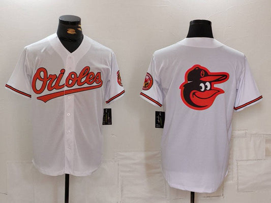 B.Orioles Blank Player Big Logo White Limited Cool Base Stitched Baseball Jerseys