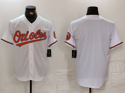 B.Orioles Blank Player Big Logo White Home Limited Cool Base Stitched Baseball Jerseys