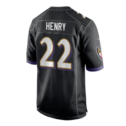 B.Ravens #22 Derrick Henry Game Player Jersey - Black Stitched American Football Jerseys