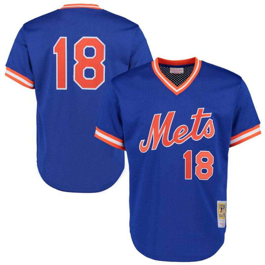 Baseball Jerseys NY.Mets #18 Darryl Strawberry Royal Game Player Jersey