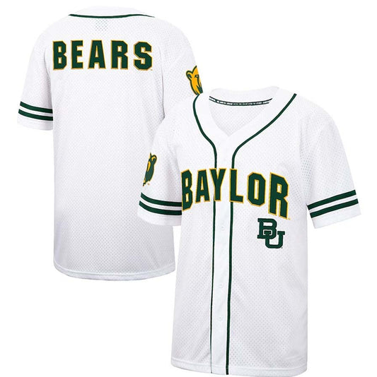 B.Bears Colosseum Free Spirited Mesh Button-Up Player Baseball Jersey - White Stitched American College Jerseys