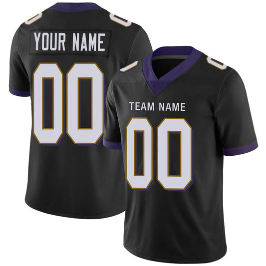 Custom B.Ravens Black Personalized Design Game Football Jerseys