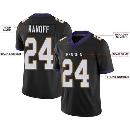 Custom B.Ravens Black Personalized Design Game Football Jerseys