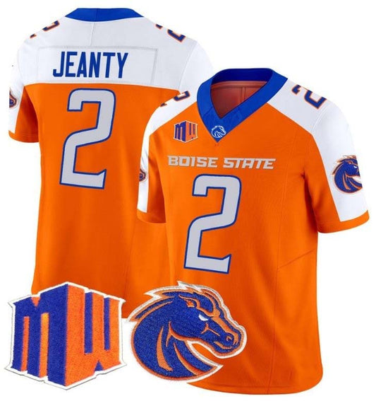 B.State Broncos #2 Ashton Jeanty Player Orange Vapor Limited Stitched American College Jerseys