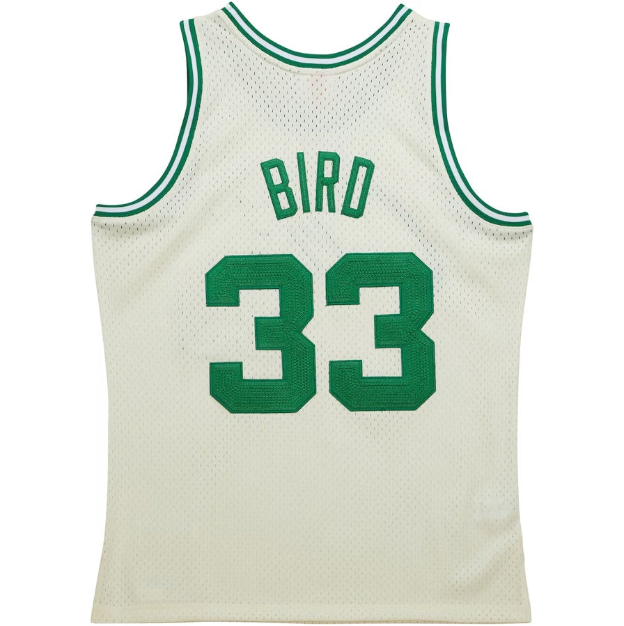 B.Celtics #33 Larry Bird Player Chainstitch Swingman Jersey - Cream Stitched American Basketball Jerseys