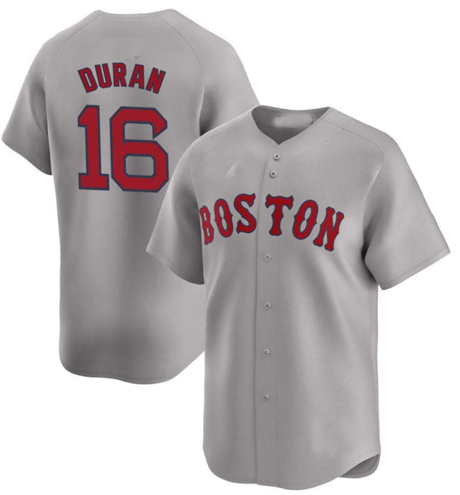 B.Red Sox #16 Jarren Duran Player Gray Away Limited Stitched Baseball Jerseys