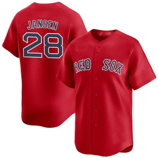 B.Red Sox #28 Danny Jansen Player Red Alternate Limited Jersey Stitched Baseball Jerseys