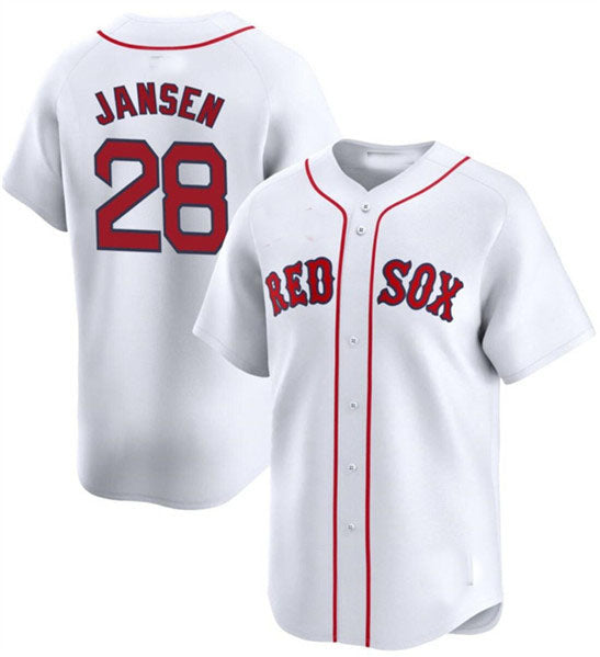 B.Red Sox #28 Danny Jansen Player White Home Limited Stitched Baseball Jerseys