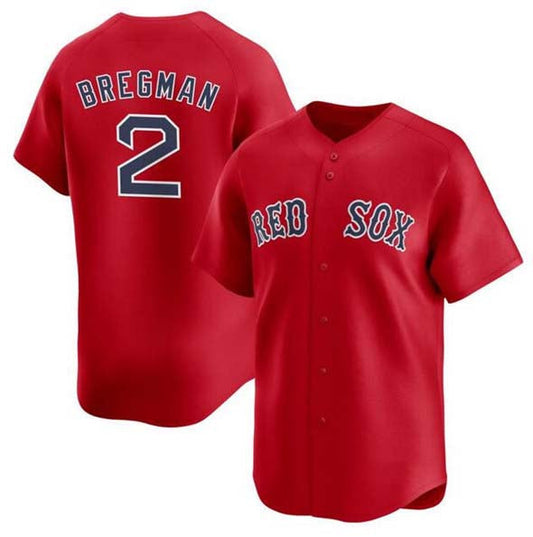 B.Red Sox #2 Alex Bregman Player Red Limited Game Stitched Baseball Jerseys