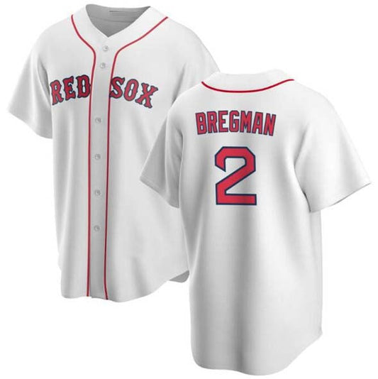 B.Red Sox #2 Alex Bregman Player White Cool Base Stitched Baseball Jerseys