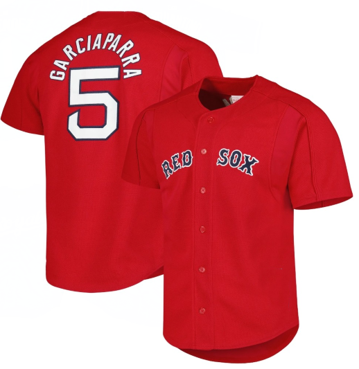 B.Red Sox #5 Nomar Garciaparra Player Red Cooperstown Collection Authentic Mitchell & Ness  Stitched Baseball Jerseys