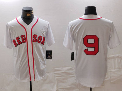 B.Red Sox #9 Ted Williams Player Jersey White Cool Base Stitched Baseball Jerseys