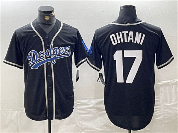 LA.Dodgers #17 Shohei Ohtani Player Black Cool Base With Patch Stitched Baseball Jerseys