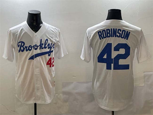 B.Dodgers #42 Jackie Robinson Player White Game Jersey Stitched Baseball Jerseys