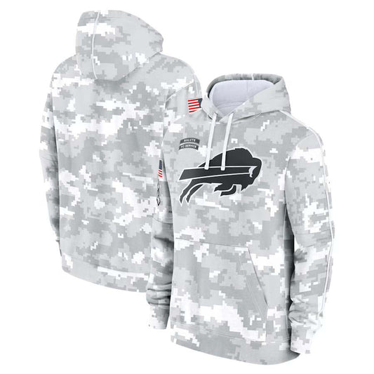 B.Bills Salute To Service Club Pullover Hoodie Player Jersey -Stitched American Football Jerseys