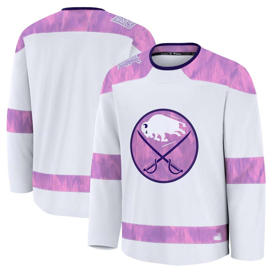 B.Sabres Fanatics Blank Player Hockey Jersey - White Stitched American Hockey Jerseys