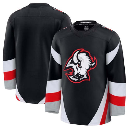 B.Sabres Blank Player Fanatics Alternate Premium Jersey - Black Stitched American Hockey Jerseys