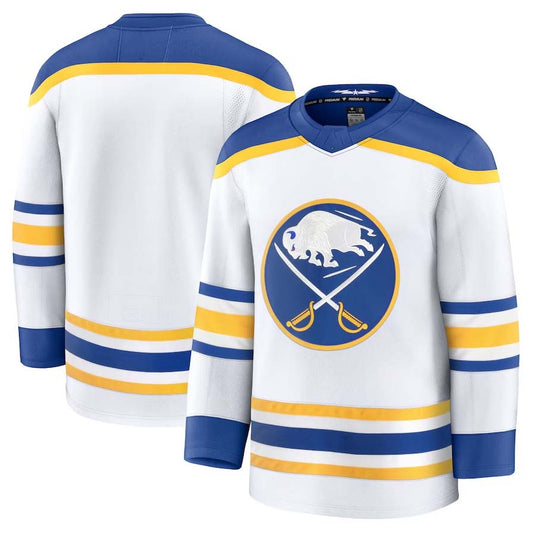 B.Sabres Blank Player Fanatics Away Premium Jersey - White. Stitched American Hockey Jerseys