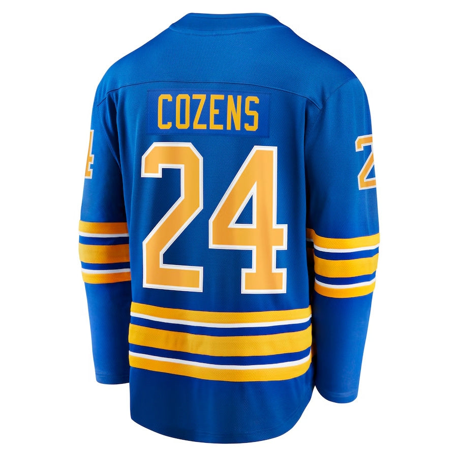 B.Sabres #24 Dylan Cozens Fanatics Home Breakaway Player Jersey - Royal Stitched American Hockey Jerseys