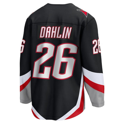 B.Sabres #26 Rasmus Dahlin Fanatics Alternate Premier Breakaway Player Jersey - Black Stitched American Hockey Jerseys