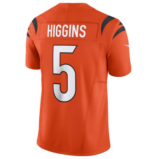 C.Bengals #5 Tee Higgins Player Orange Vapor Untouchable Limited Jersey American Stitched Football Jerseys