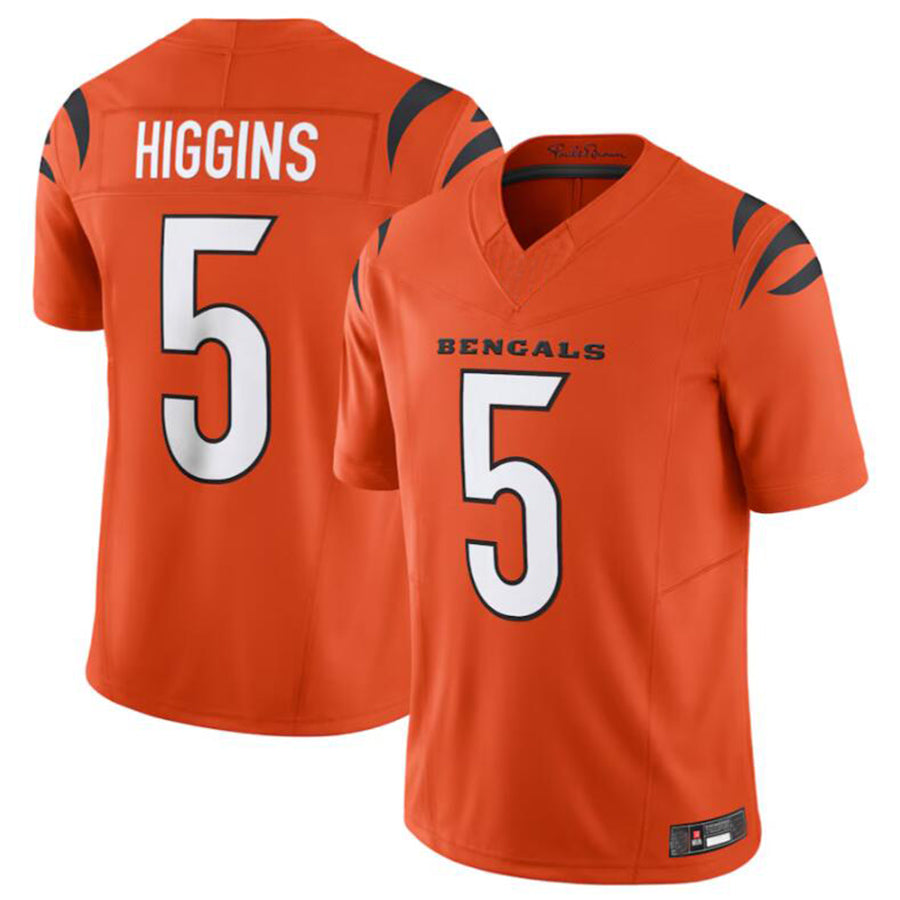 C.Bengals #5 Tee Higgins Player Orange Vapor Untouchable Limited Jersey American Stitched Football Jerseys