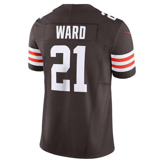 C.Browns #21 Denzel Ward Player Brown Vapor F.U.S.E. Limited Stitched American Football Jerseys