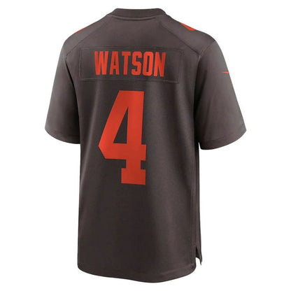 C.Browns #4 Deshaun Watson Player Brown Alternate Jersey Stitched American Football Jerseys