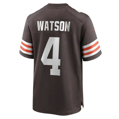 C.Browns #4 Deshaun Watson Player Brown Game Jersey Stitched American Football Jerseys