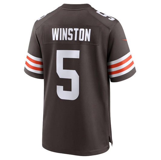 C.Browns #5 Jameis Winston Player Brown Team Game Stitched American Football Jerseys