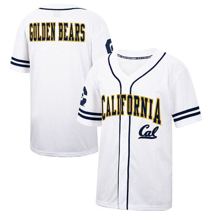 C.Bears Blank Player Colosseum Free Spirited Mesh Button-Up Baseball Jersey - White American College Jerseys